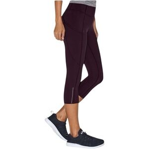 Lululemon Athletica Fast & Frew Reflective Nulux 19” Black Cherry Size 6